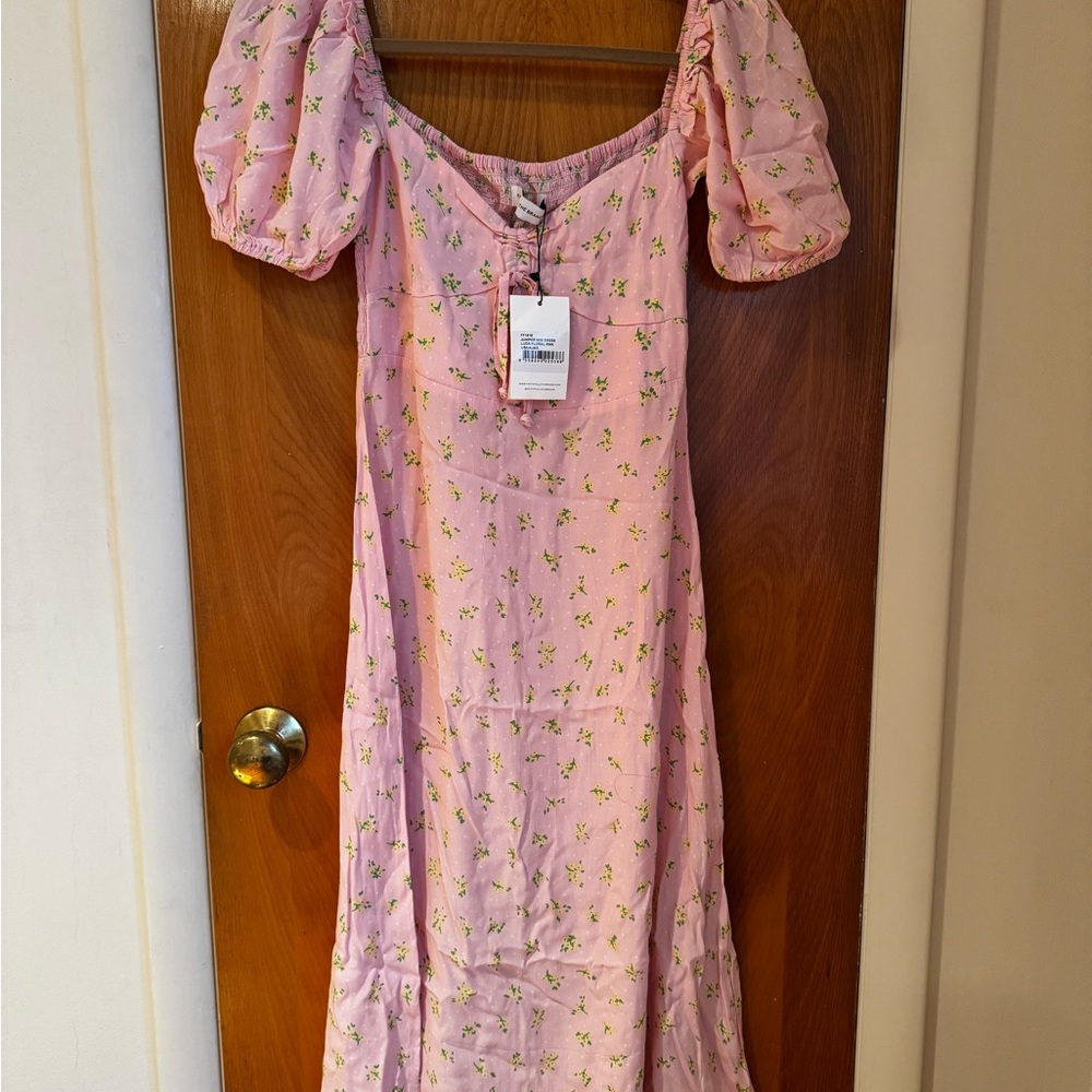 Floral Pink Puff Sleeve Dress